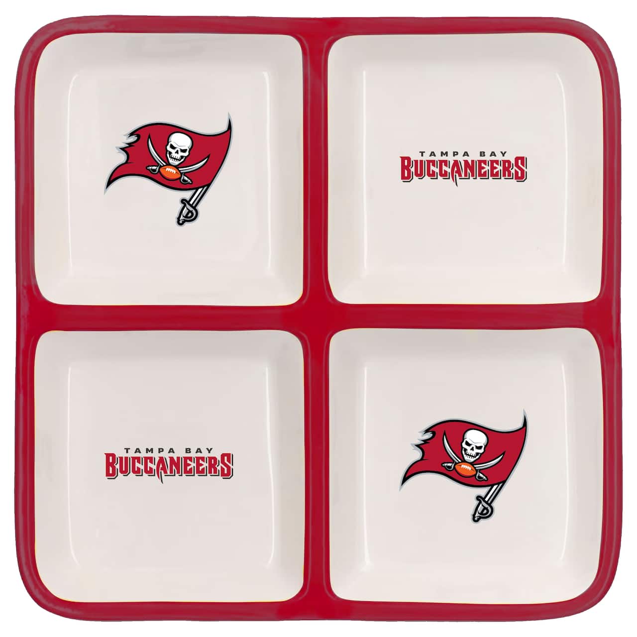 The Memory Company NFL 4 Section Square Ceramic Tray